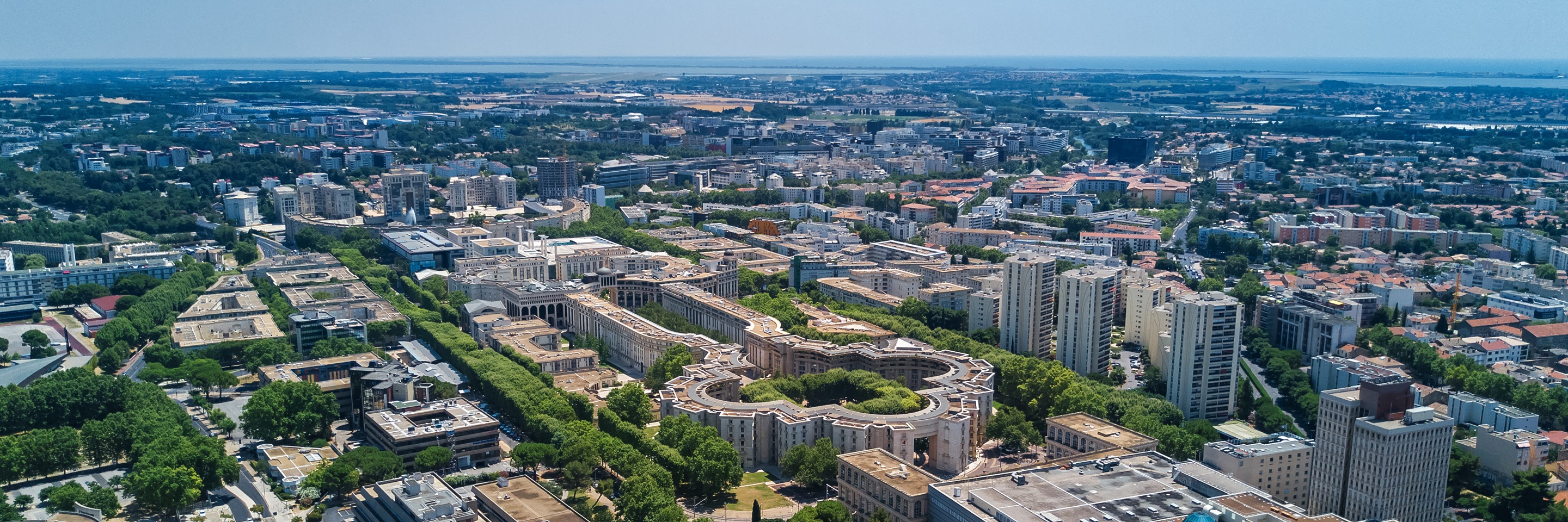 Vue aérienne Montpellier centre-ville Corum