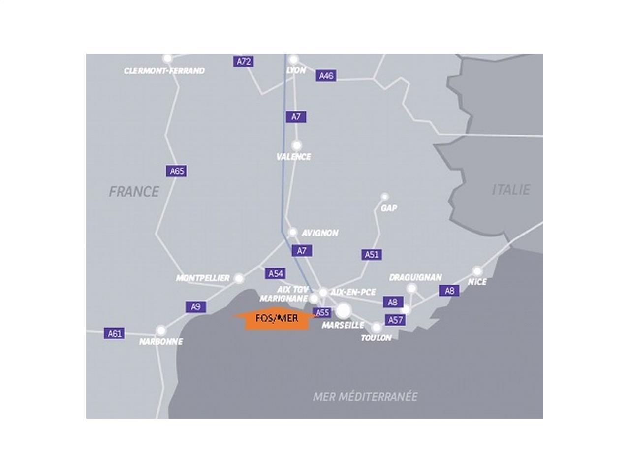 Location entrepôt classe a 89760m² Fos-sur-Mer