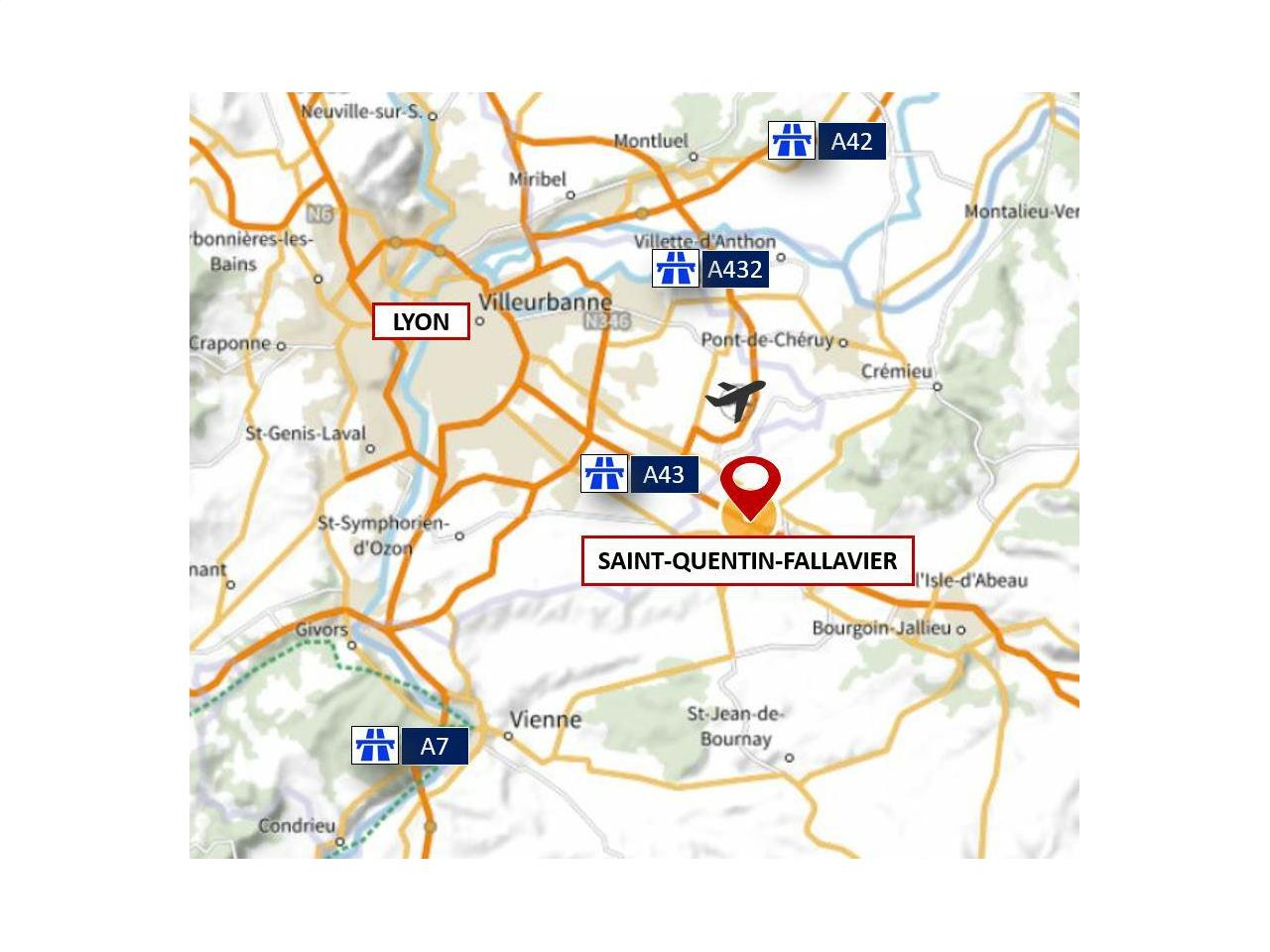 Location entrepôt classe a 13609m² Saint-Quentin-Fallavier